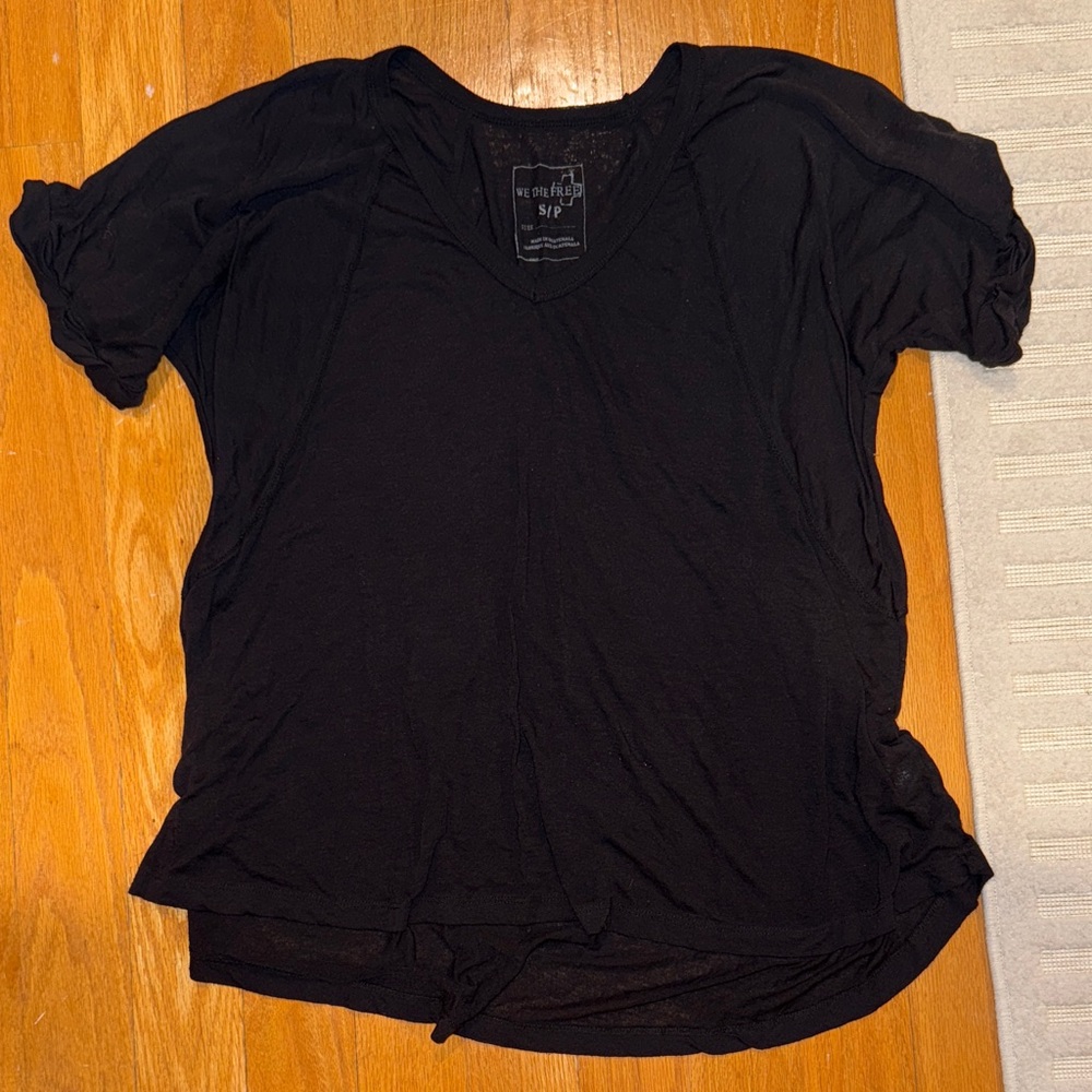Women's Black V-Neck Top